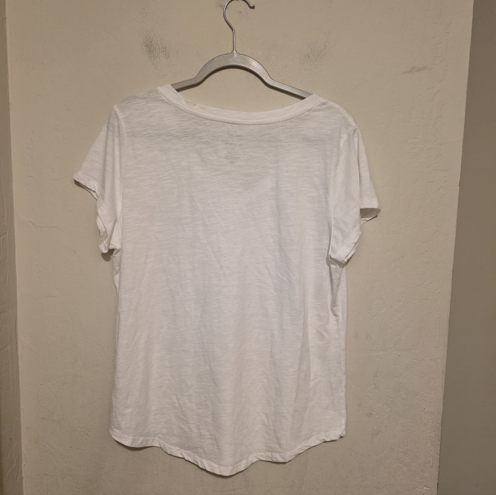 NWOT Sonoma Goods For Life Women's Everyday White V-Neck Tee Size XL - Picture 2 of 6
